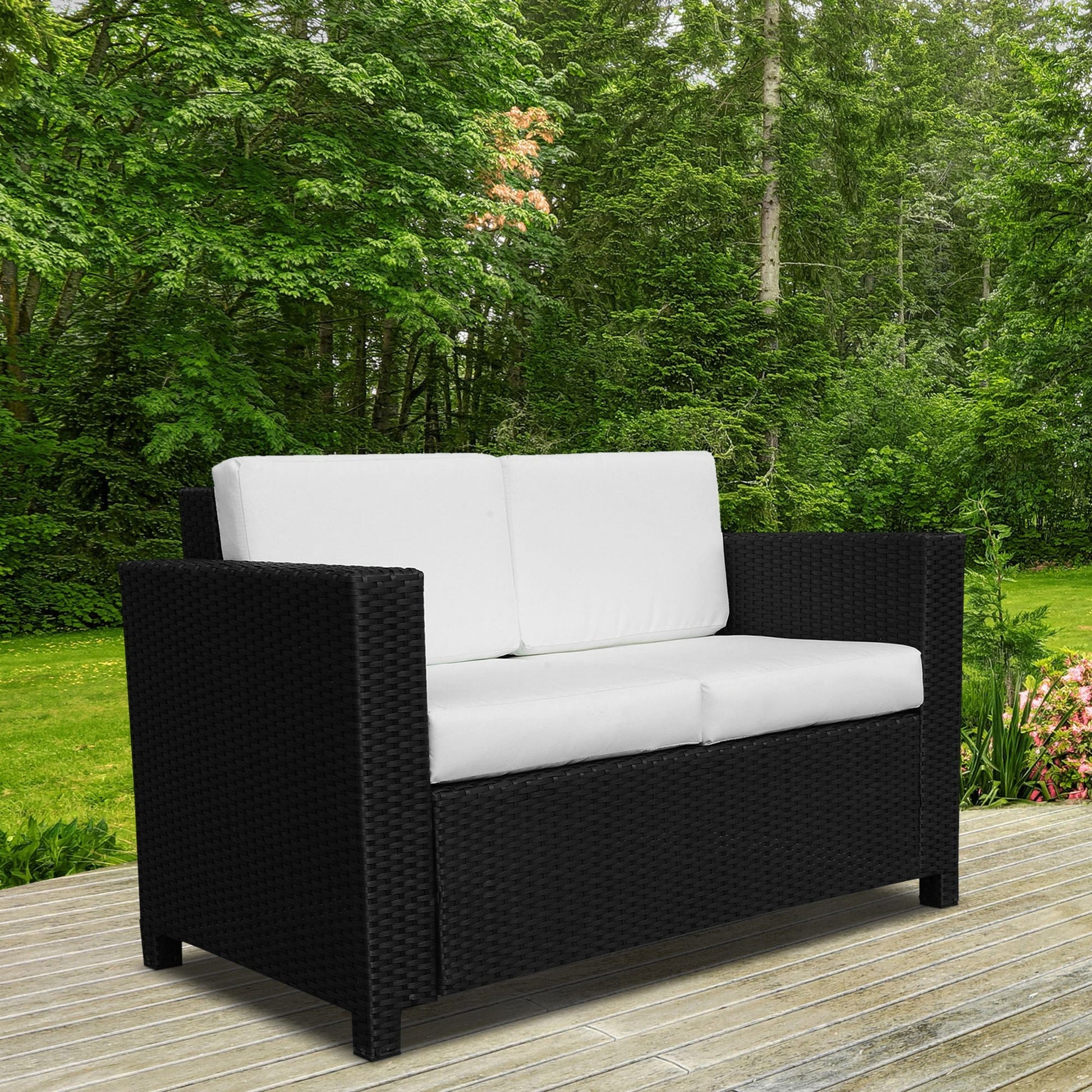 Outsunny Rattan Wicker 2-seat Sofa Loveseat Padded Garden Furniture | Luxury Home Accessories | Heulog Glow