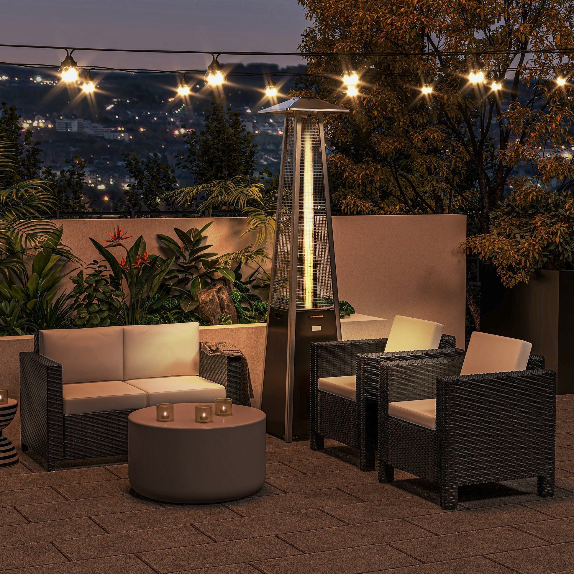Outsunny Rattan Wicker 2-seat Sofa Loveseat Padded Garden Furniture | Luxury Home Accessories | Heulog Glow