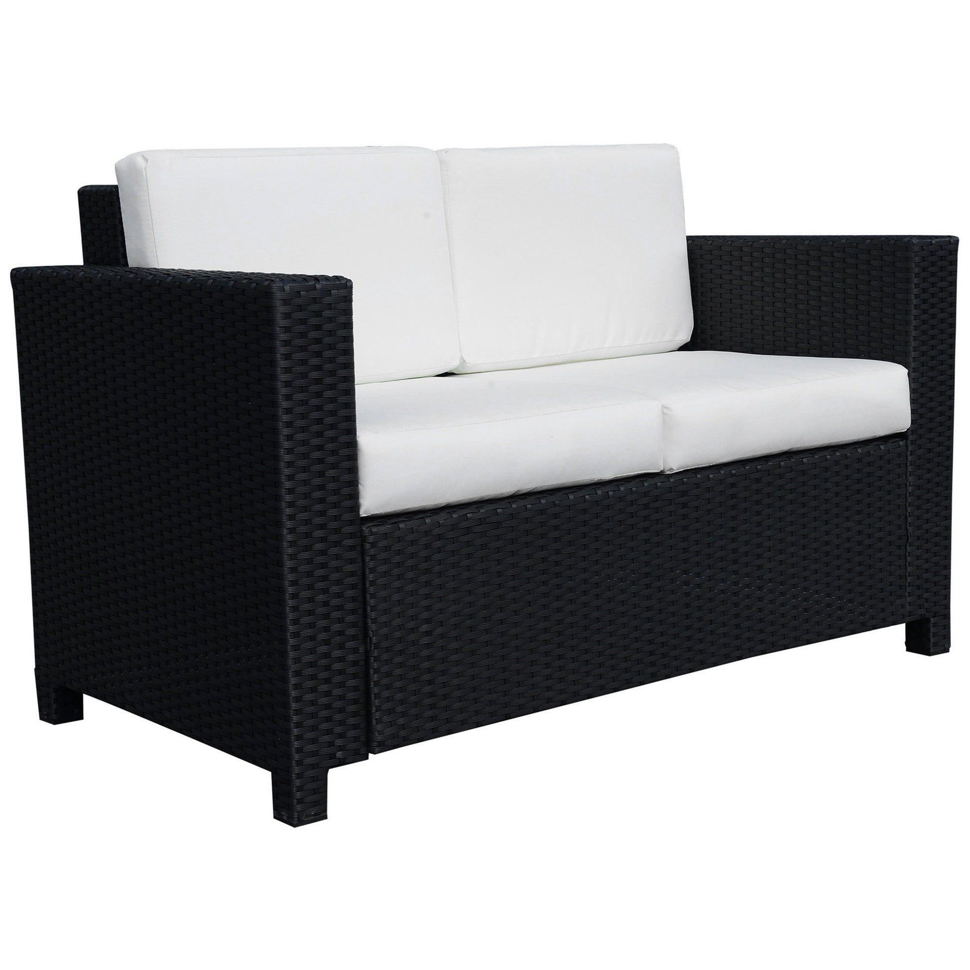 Outsunny Rattan Wicker 2-seat Sofa Loveseat Padded Garden Furniture | Luxury Home Accessories | Heulog Glow