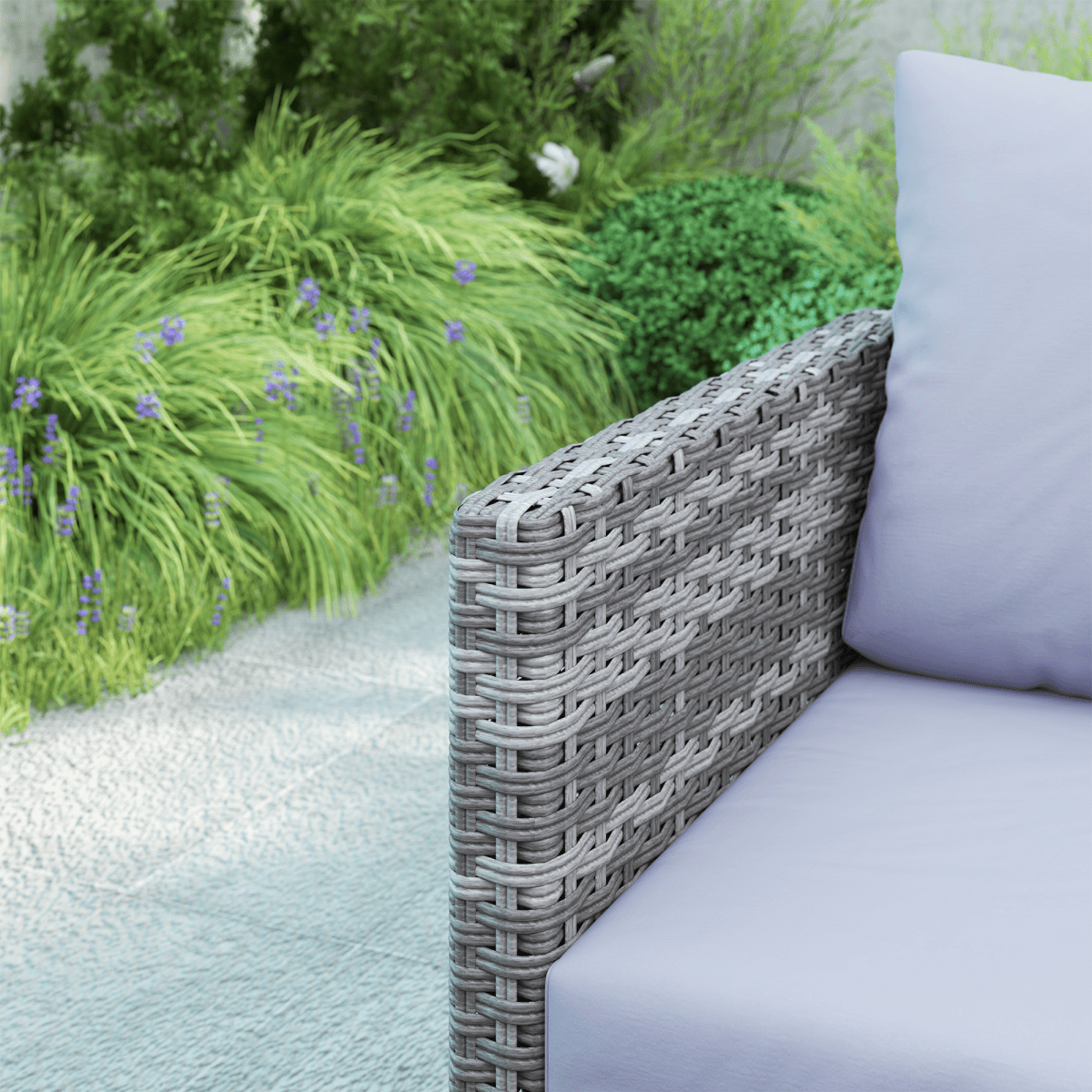 Outsunny Sectional Outdoor Furniture with Glass Top Table, Light Grey | Luxury Home Accessories | Heulog Glow