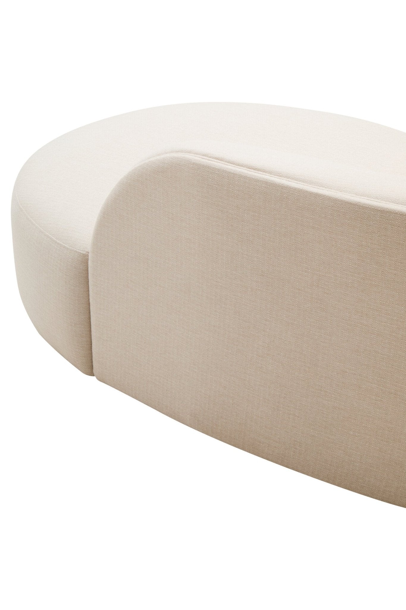 Ovada Cream Linen 3 Seater Curved Sofa | Luxury Home Accessories | Heulog Glow