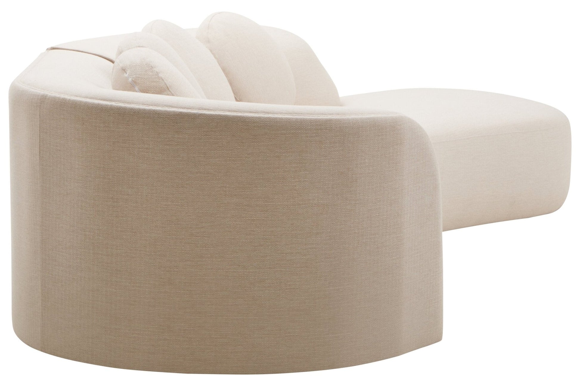 Ovada Cream Linen 3 Seater Curved Sofa | Luxury Home Accessories | Heulog Glow