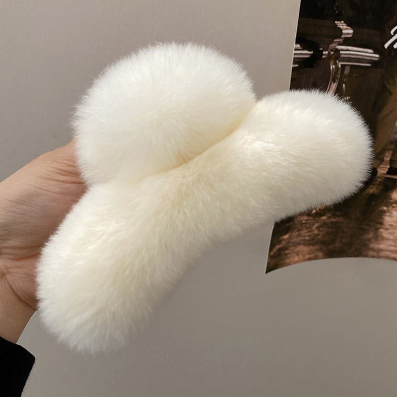 Oversized Rabbit Plush Grab Clip Senior Sense Light Luxury Hair Clip Female | Luxury Home Accessories | Heulog Glow