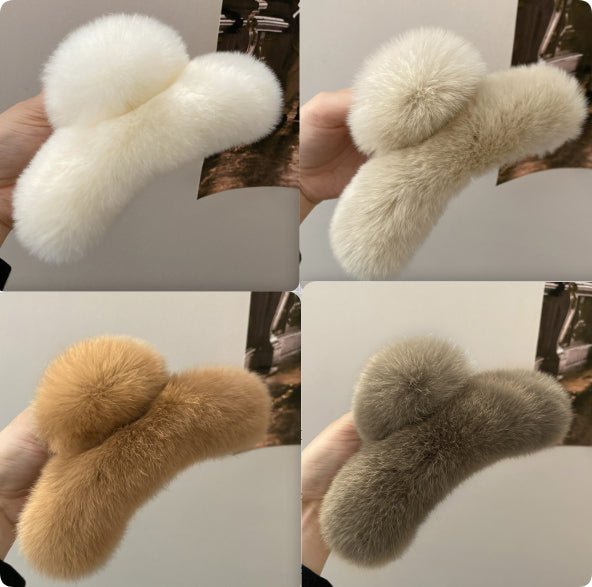 Oversized Rabbit Plush Grab Clip Senior Sense Light Luxury Hair Clip Female | Luxury Home Accessories | Heulog Glow