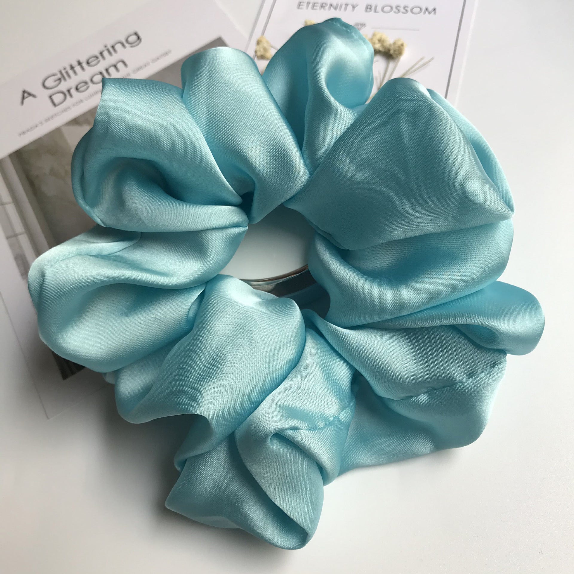Oversized Smooth Satin Large Intestine Circle Hair Tie | Luxury Home Accessories | Heulog Glow