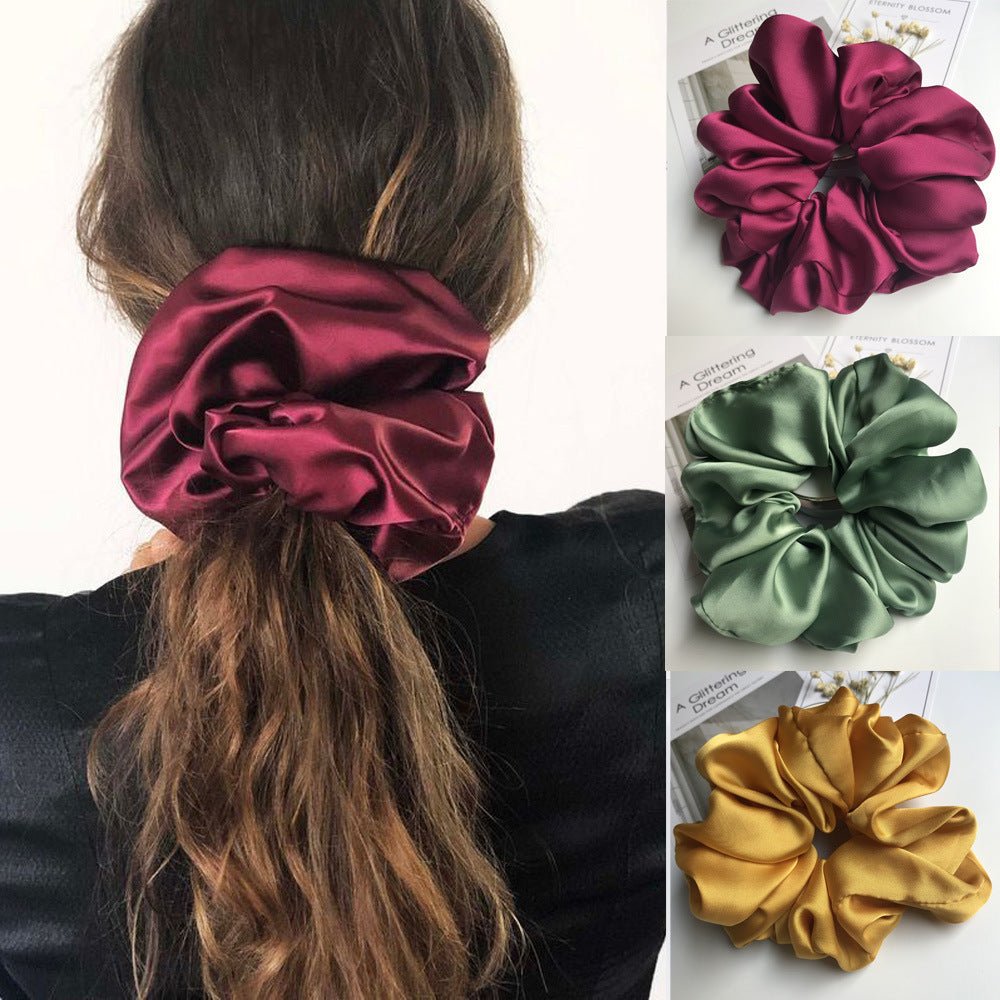 Oversized Smooth Satin Large Intestine Circle Hair Tie | Luxury Home Accessories | Heulog Glow