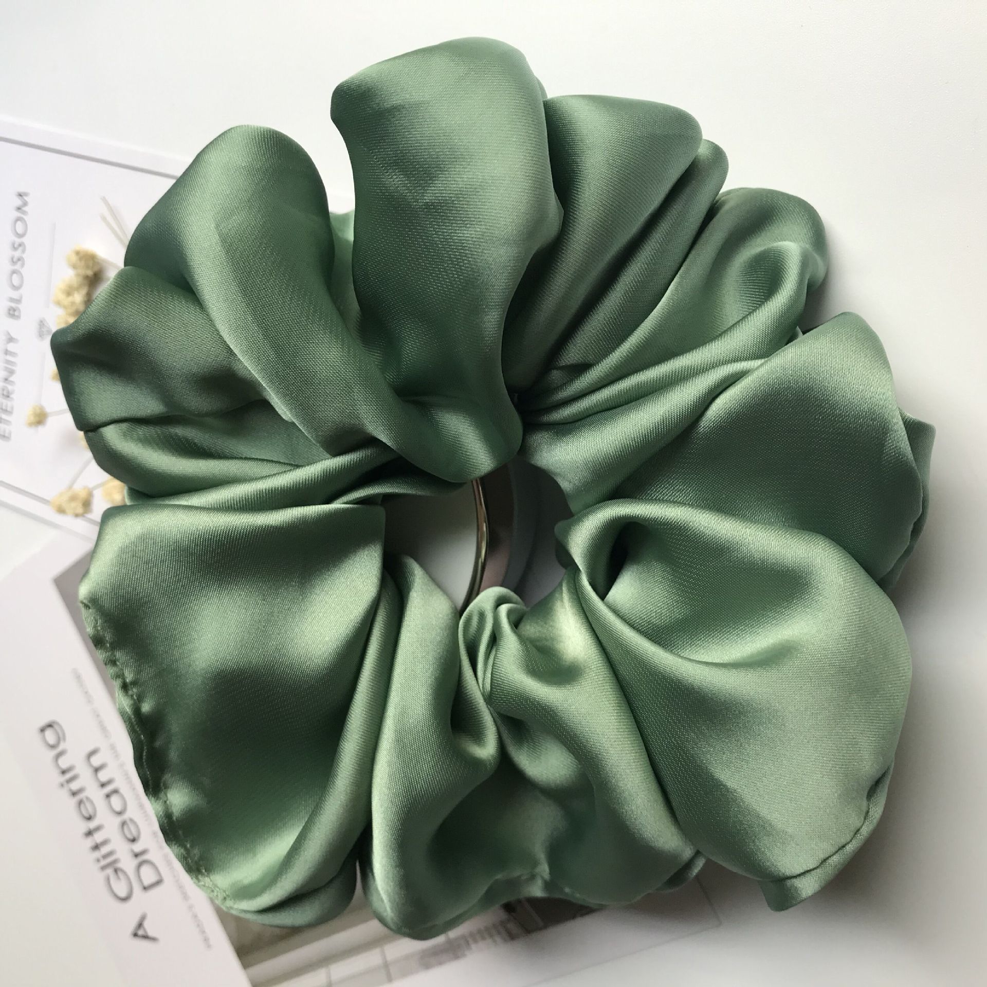 Oversized Smooth Satin Large Intestine Circle Hair Tie | Luxury Home Accessories | Heulog Glow