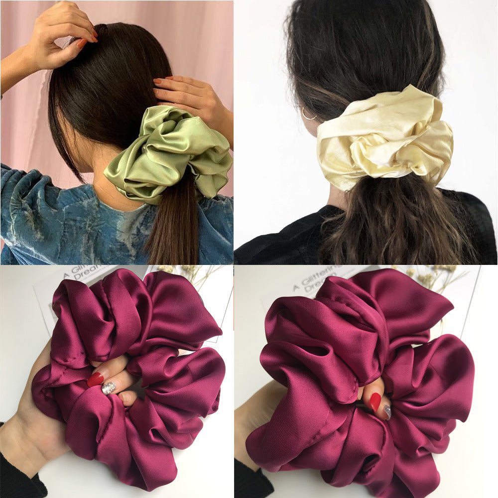 Oversized Smooth Satin Large Intestine Circle Hair Tie | Luxury Home Accessories | Heulog Glow