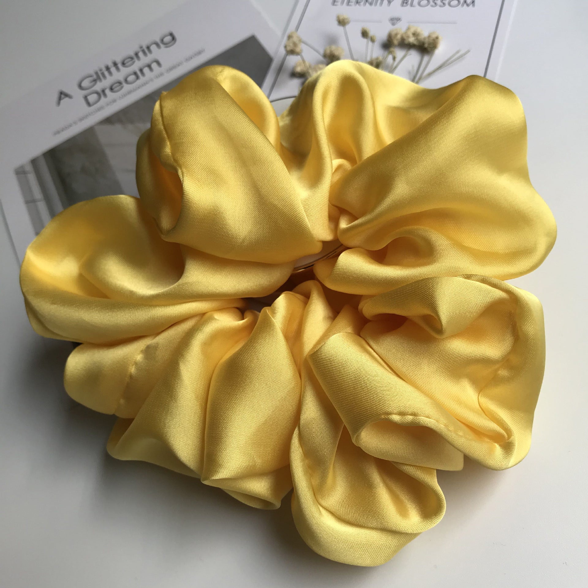 Oversized Smooth Satin Large Intestine Circle Hair Tie | Luxury Home Accessories | Heulog Glow