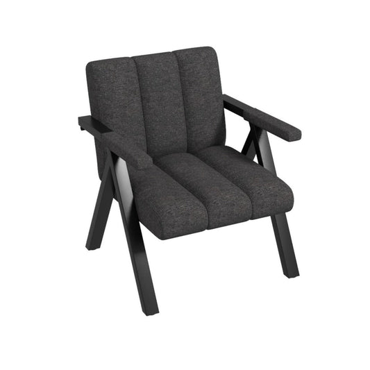 Oversized Accent Chair Upholstered with Metal Frame and Armrests-Grey