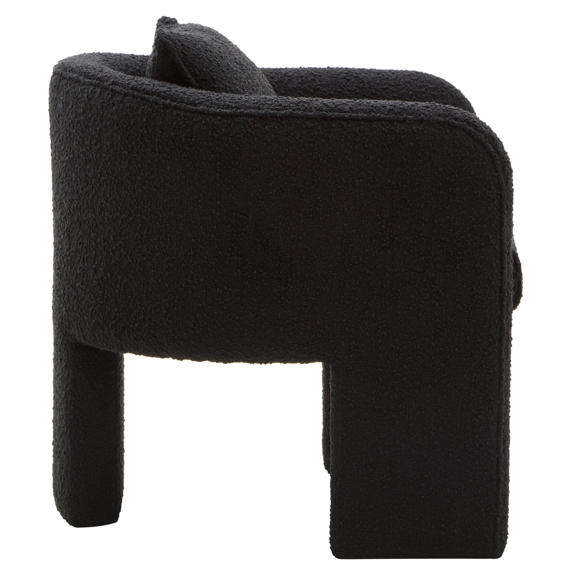 Ozzero Black Boucle Curved Armchair | Luxury Home Accessories | Heulog Glow