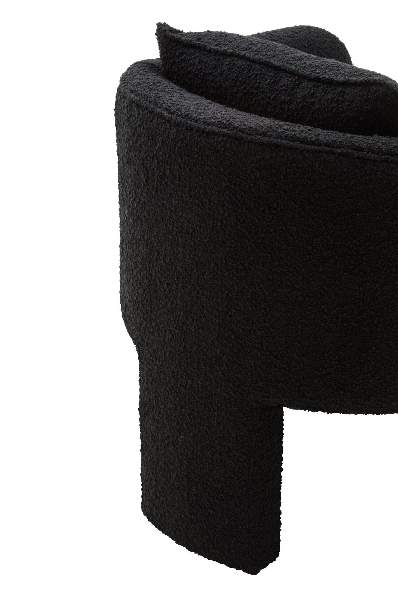 Ozzero Black Boucle Curved Armchair | Luxury Home Accessories | Heulog Glow