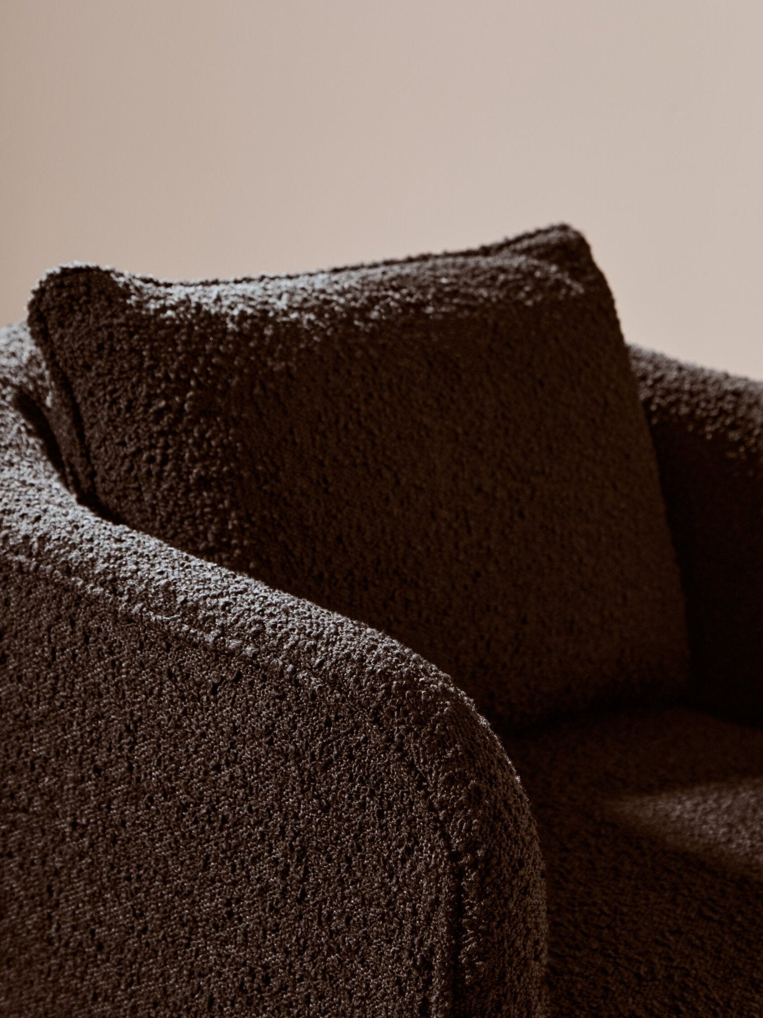 Ozzero Black Boucle Curved Armchair | Luxury Home Accessories | Heulog Glow