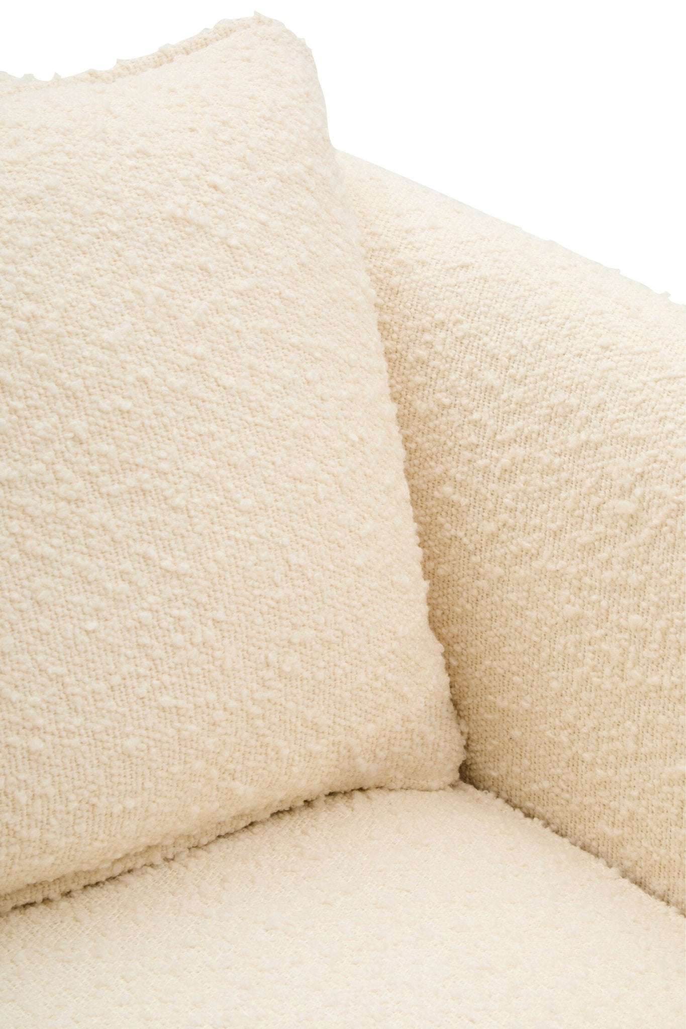 Ozzero Ivory Boucle Curved Armchair | Luxury Home Accessories | Heulog Glow