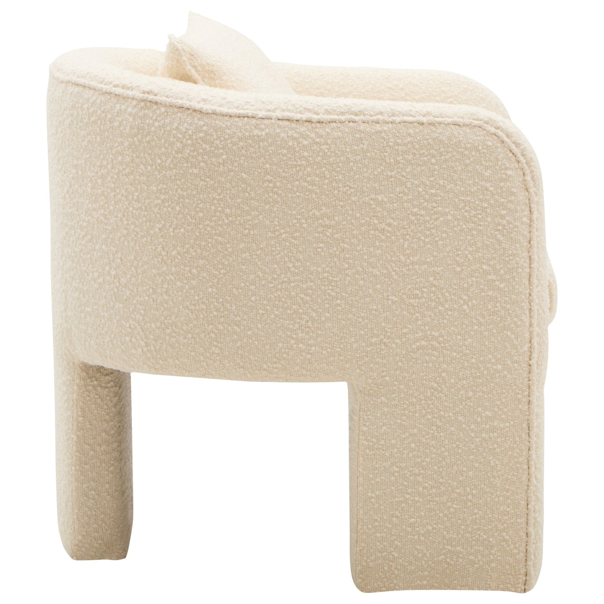 Ozzero Ivory Boucle Curved Armchair | Luxury Home Accessories | Heulog Glow