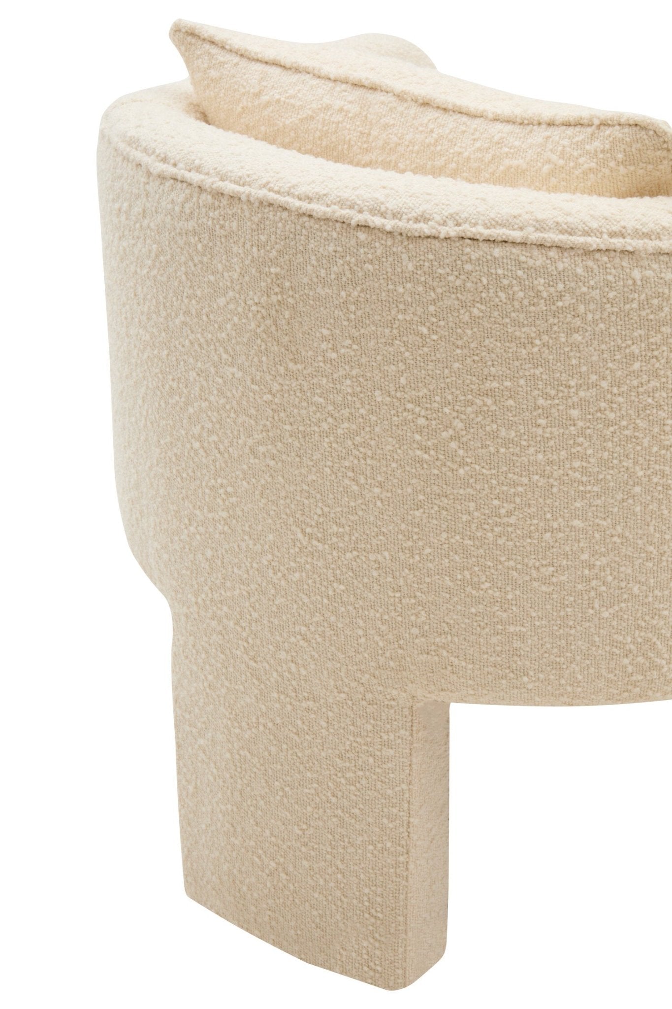 Ozzero Ivory Boucle Curved Armchair | Luxury Home Accessories | Heulog Glow