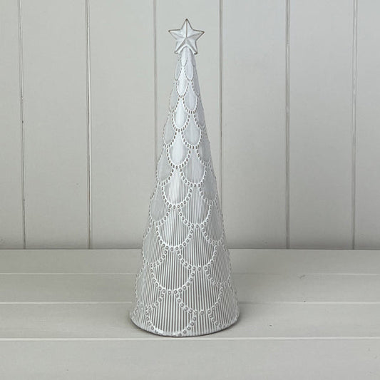 Glazed Ceramic Tree Ornament with Textured Detail L11.1xD11.1xH29.7cm  Weight-565g
