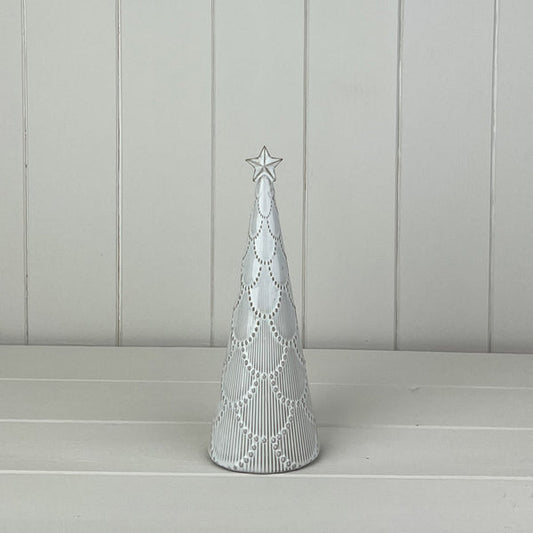 Glazed Ceramic Tree Ornament with Textured Detail L7.8xD7.8xH20.9cm  Weight-272g