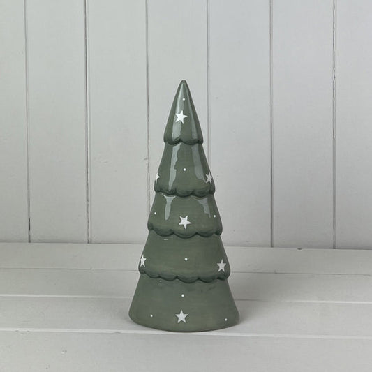 Light Green Ceramic Tree Decoration L12.5xD6xH26.8cm  Weight-316g