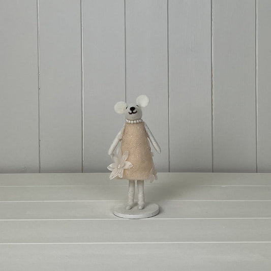 Mouse in Pink Floral Dress 8x8x15cm  Weight-32g