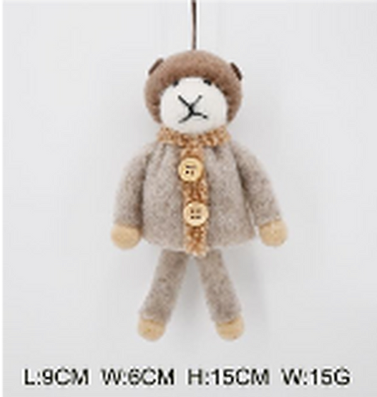 Felt Beige Mouse with Mushroom Hat