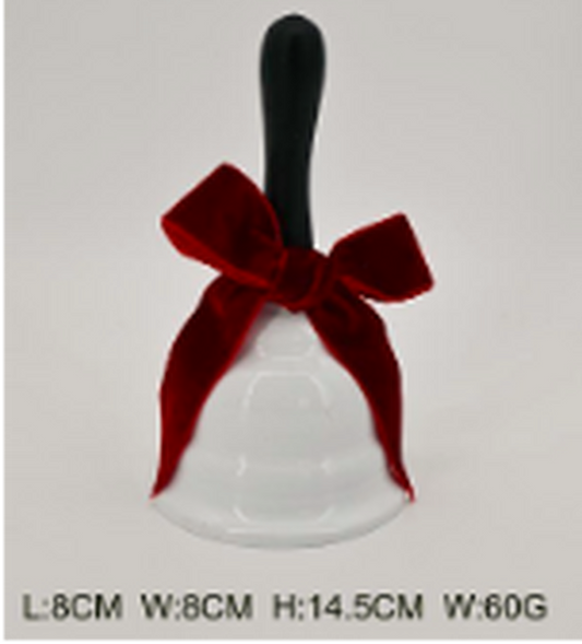 Christmas Bell with Red Velvet Bow