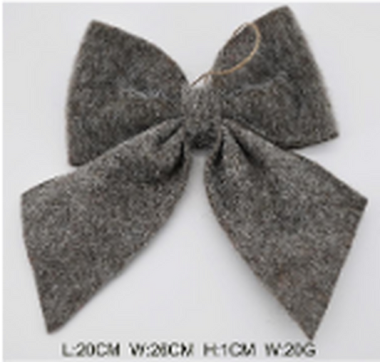 Fabric Hanging Brown Bow