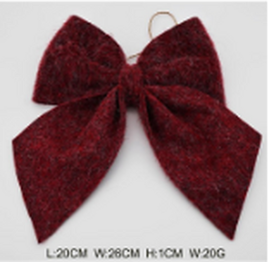 Fabric Hanging Burgendy Bow
