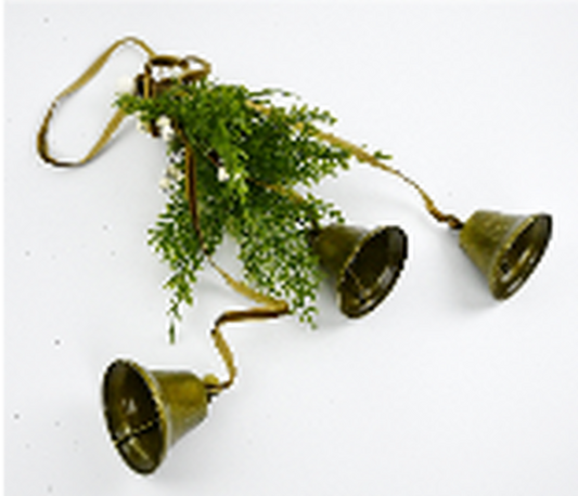 Hanging Bells with Greenery and White Berries