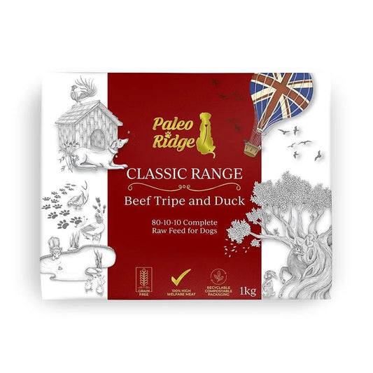 Paleo Ridge Classic Beef Tripe and Duck 1kg | Luxury Home Accessories | Heulog Glow