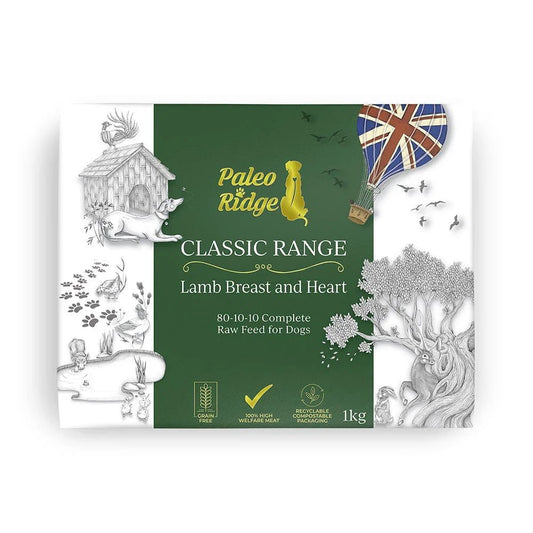 Paleo Ridge Classic Lamb Breast and Heart 1kg | Luxury Home Accessories | Heulog Glow