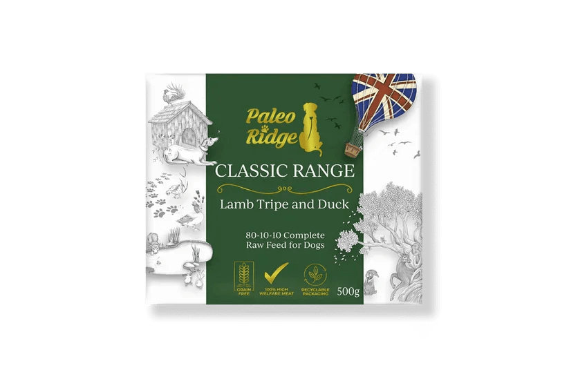 Paleo Ridge Classic Lamb Tripe and Duck 500g | Luxury Home Accessories | Heulog Glow