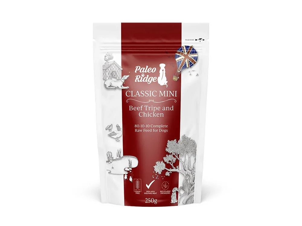 Paleo Ridge Classic Mini Beef Tripe and Chicken 250g | Luxury Home Accessories | Heulog Glow