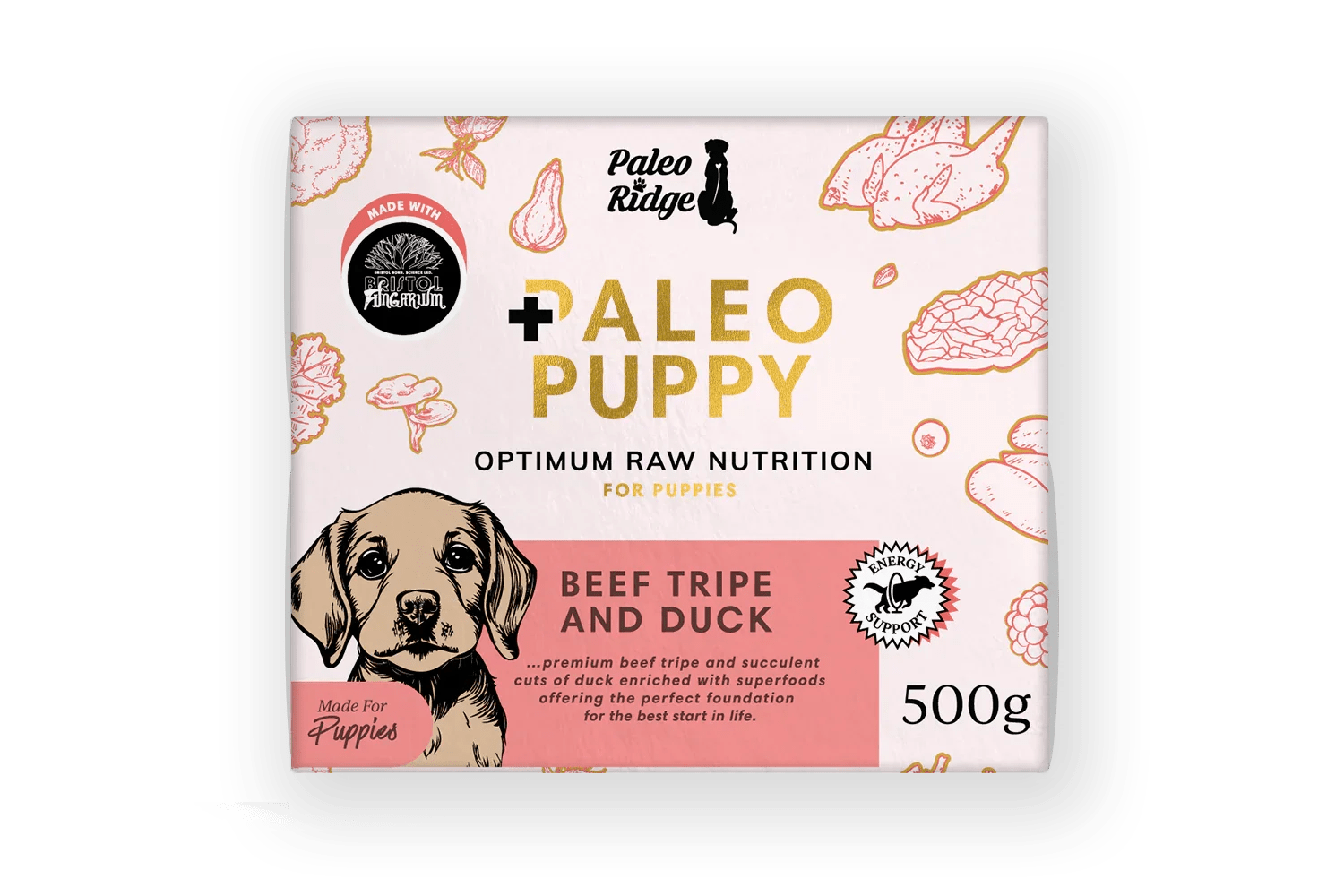 Paleo Ridge Paleo Puppy Beef Tripe & Duck 500g | Luxury Home Accessories | Heulog Glow