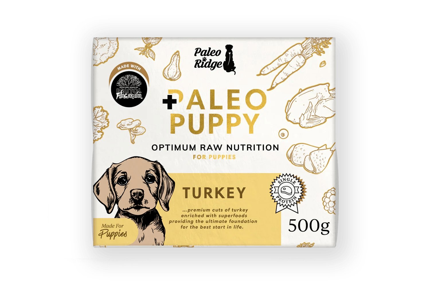 Paleo Ridge Paleo Puppy Turkey 500g | Luxury Home Accessories | Heulog Glow
