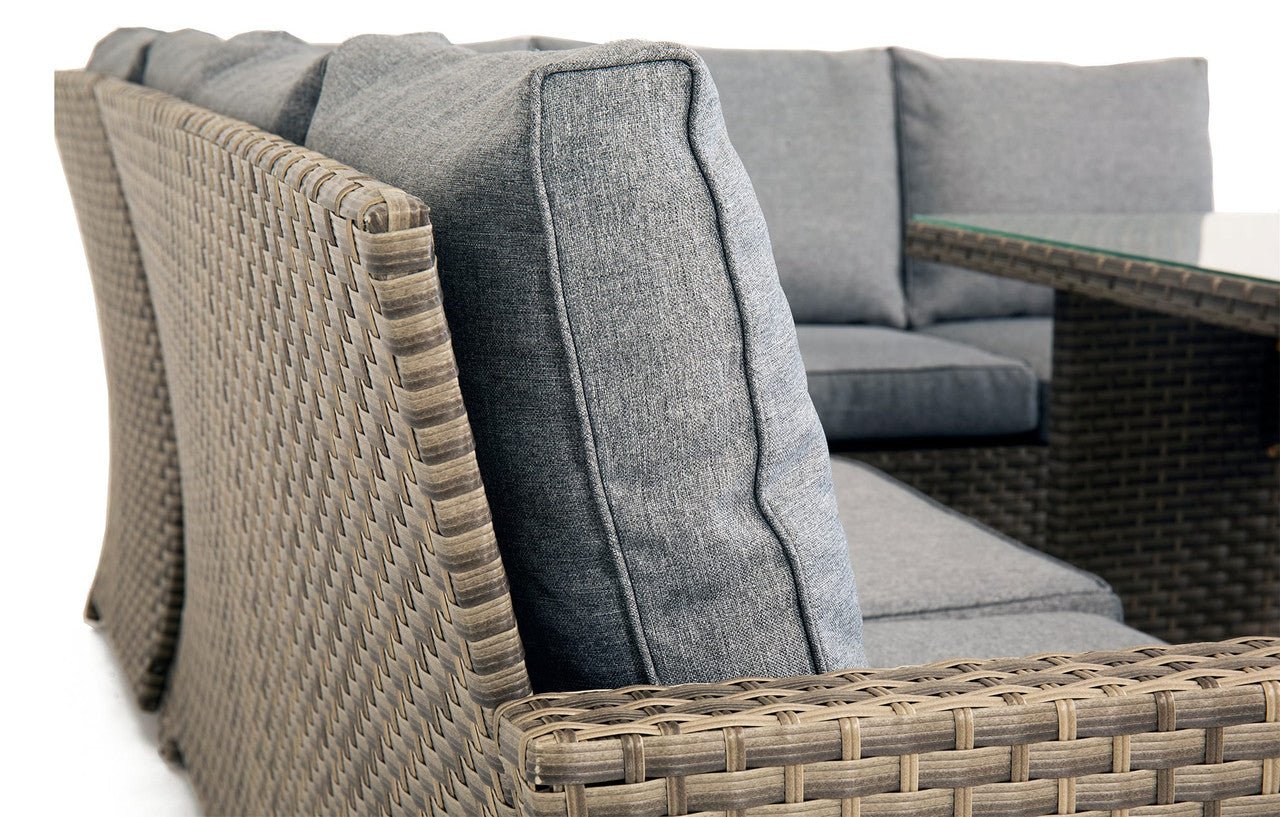 Palma Grey Rattan Garden Lounge Set and Cushion Box Bundle | Luxury Home Accessories | Heulog Glow