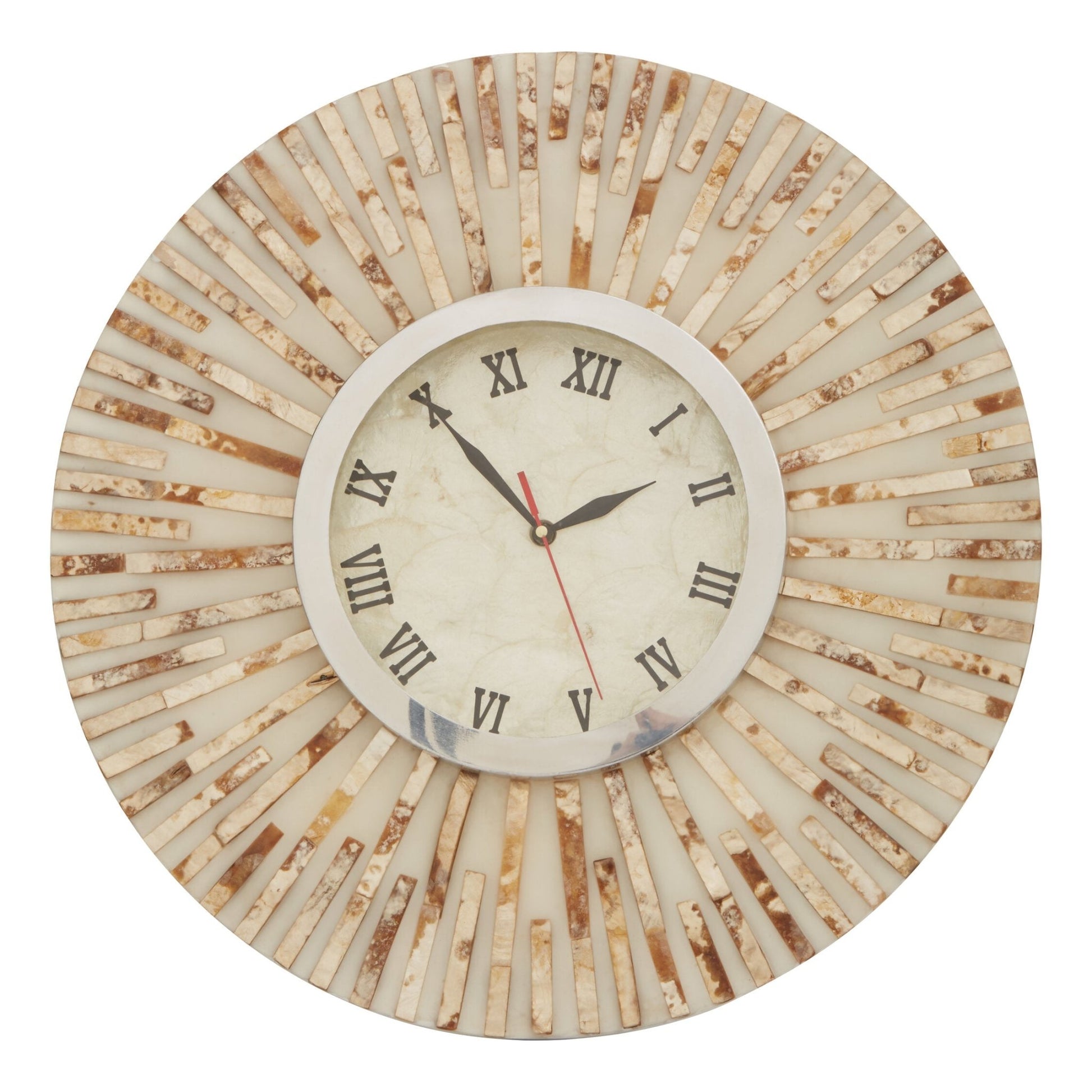 Palu 50cm Dia Natural Shell Wall Clock | Luxury Home Accessories | Heulog Glow