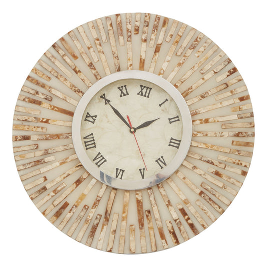 Palu 50cm Dia Natural Shell Wall Clock | Luxury Home Accessories | Heulog Glow
