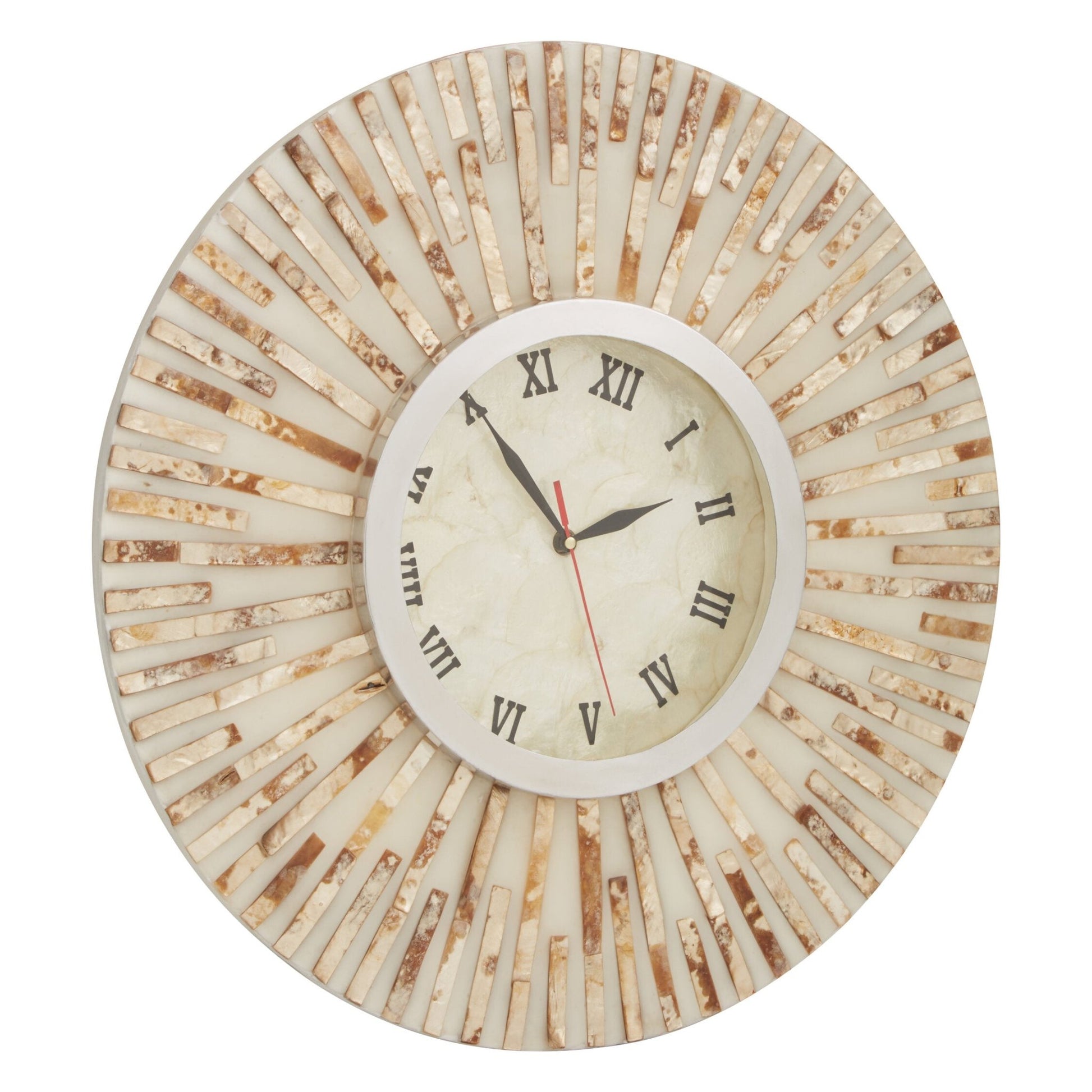 Palu 50cm Dia Natural Shell Wall Clock | Luxury Home Accessories | Heulog Glow