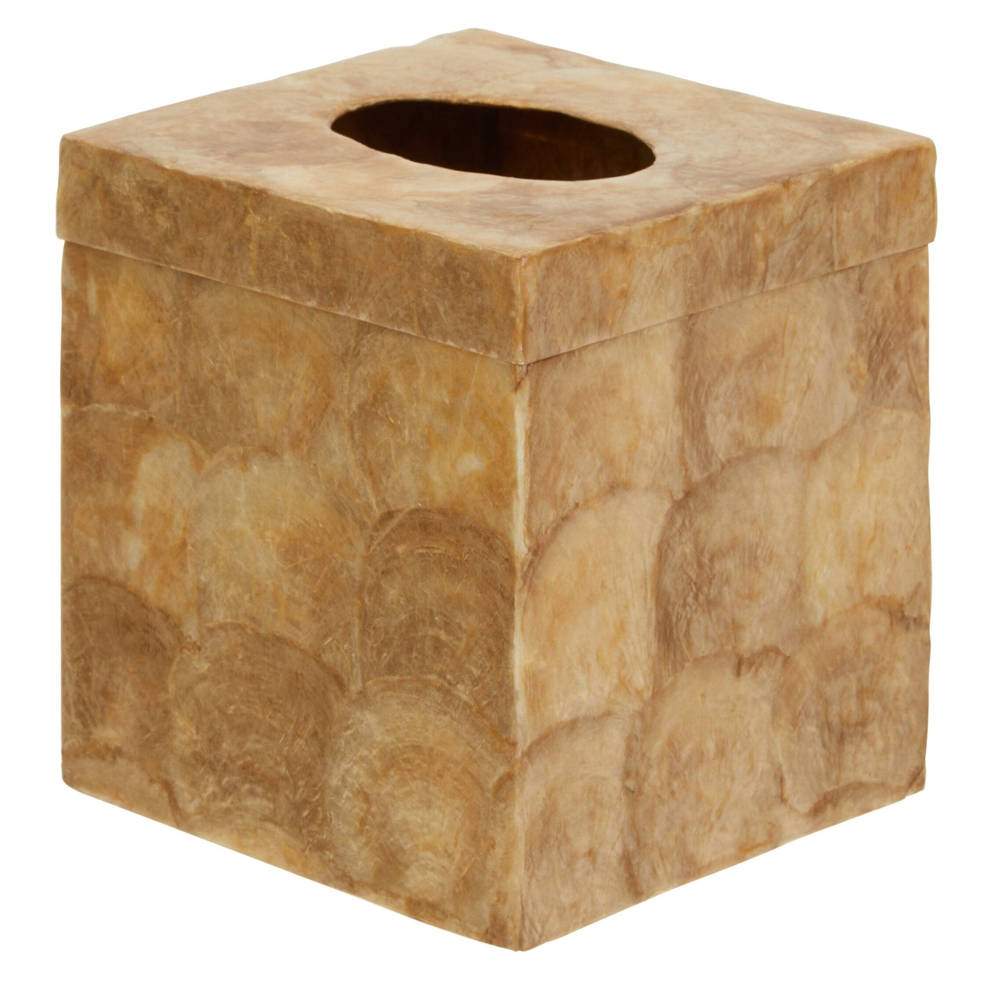 Palu Beige Seashell Square Tissue Box | Luxury Home Accessories | Heulog Glow