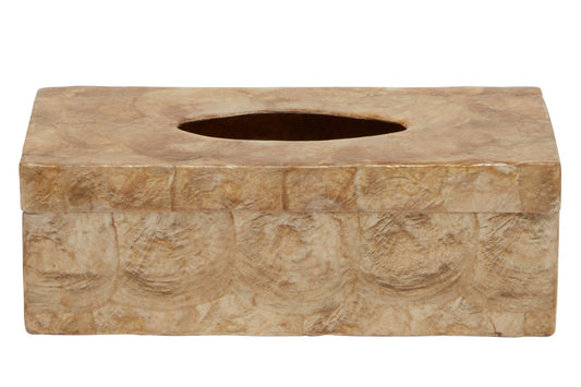 Palu Beige Seashell Tissue Box | Luxury Home Accessories | Heulog Glow