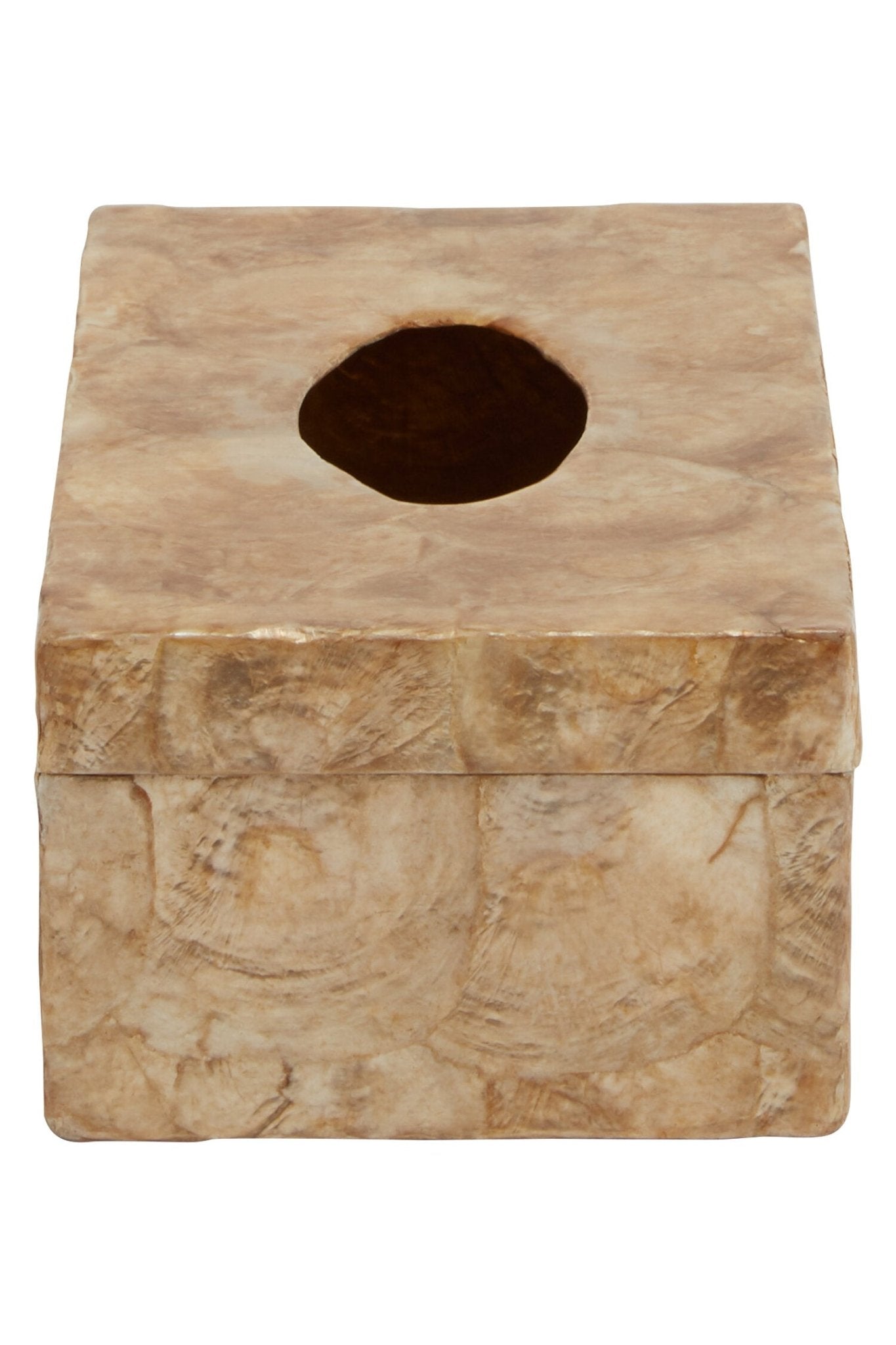 Palu Beige Seashell Tissue Box | Luxury Home Accessories | Heulog Glow
