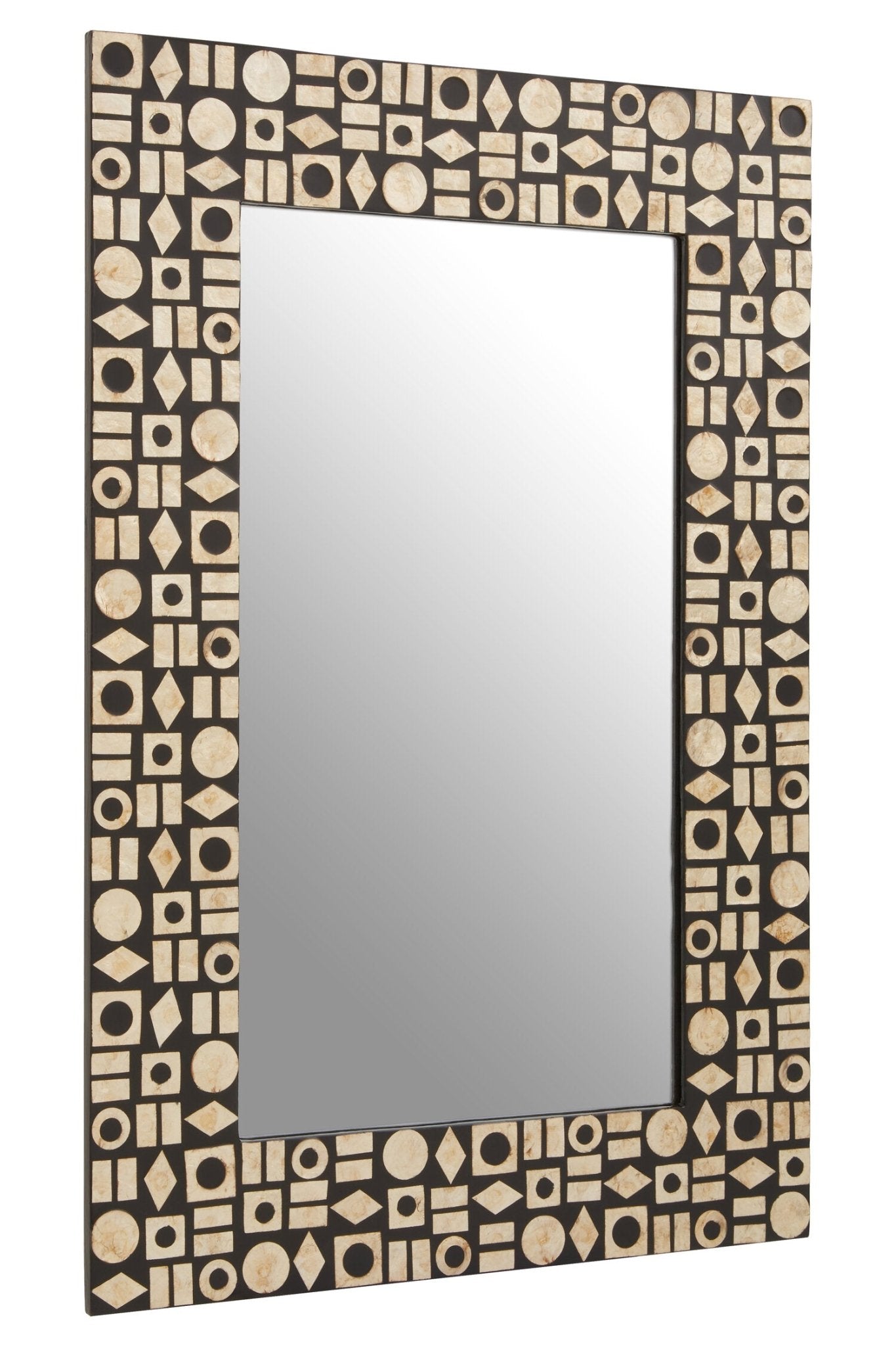 Palu Black Wall Mirror with Shell Inlay | Luxury Home Accessories | Heulog Glow