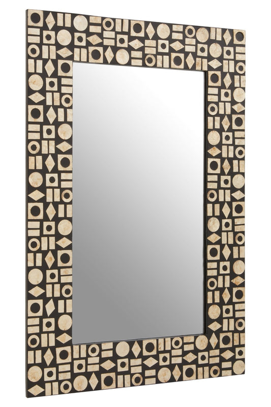 Palu Black Wall Mirror with Shell Inlay | Luxury Home Accessories | Heulog Glow