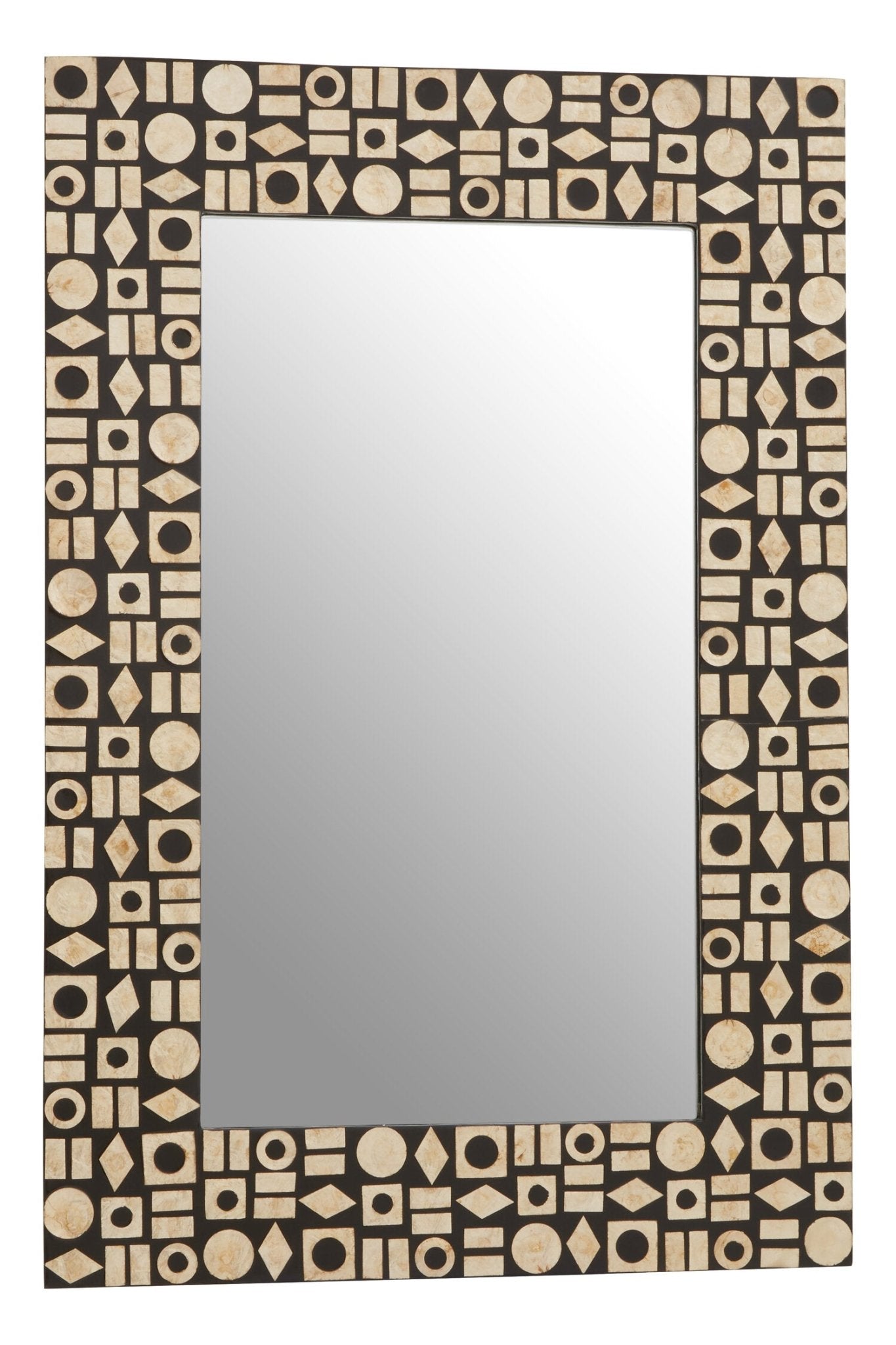 Palu Black Wall Mirror with Shell Inlay | Luxury Home Accessories | Heulog Glow