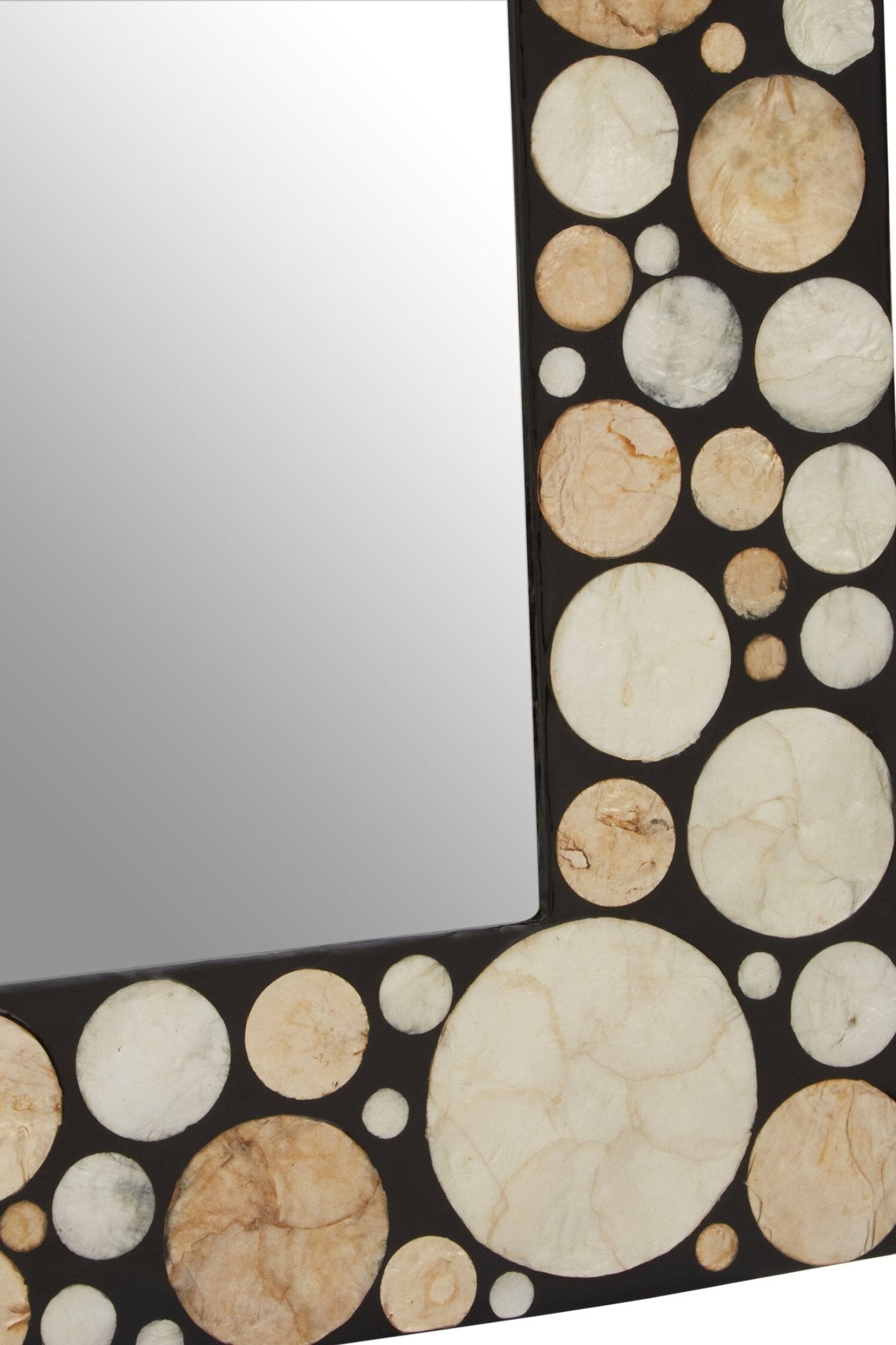 Palu Rectangular Black Wall Mirror with Shell Inlay | Luxury Home Accessories | Heulog Glow