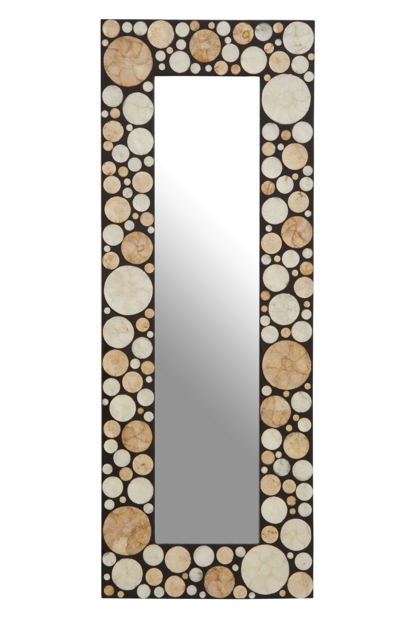 Palu Rectangular Black Wall Mirror with Shell Inlay | Luxury Home Accessories | Heulog Glow