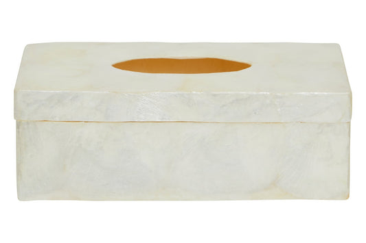 Palu White Sea Shell Tissue Box | Luxury Home Accessories | Heulog Glow