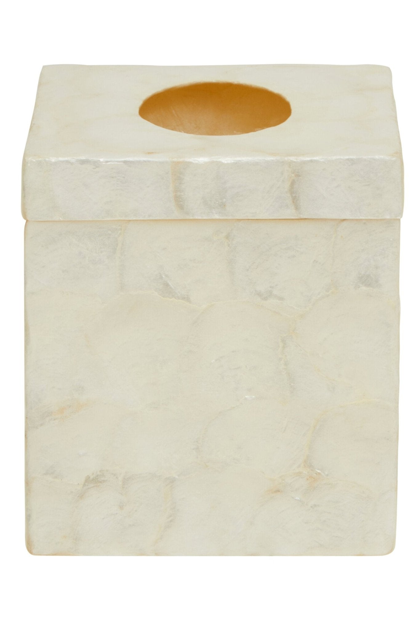 Palu White Shell Square Tissue Box | Luxury Home Accessories | Heulog Glow