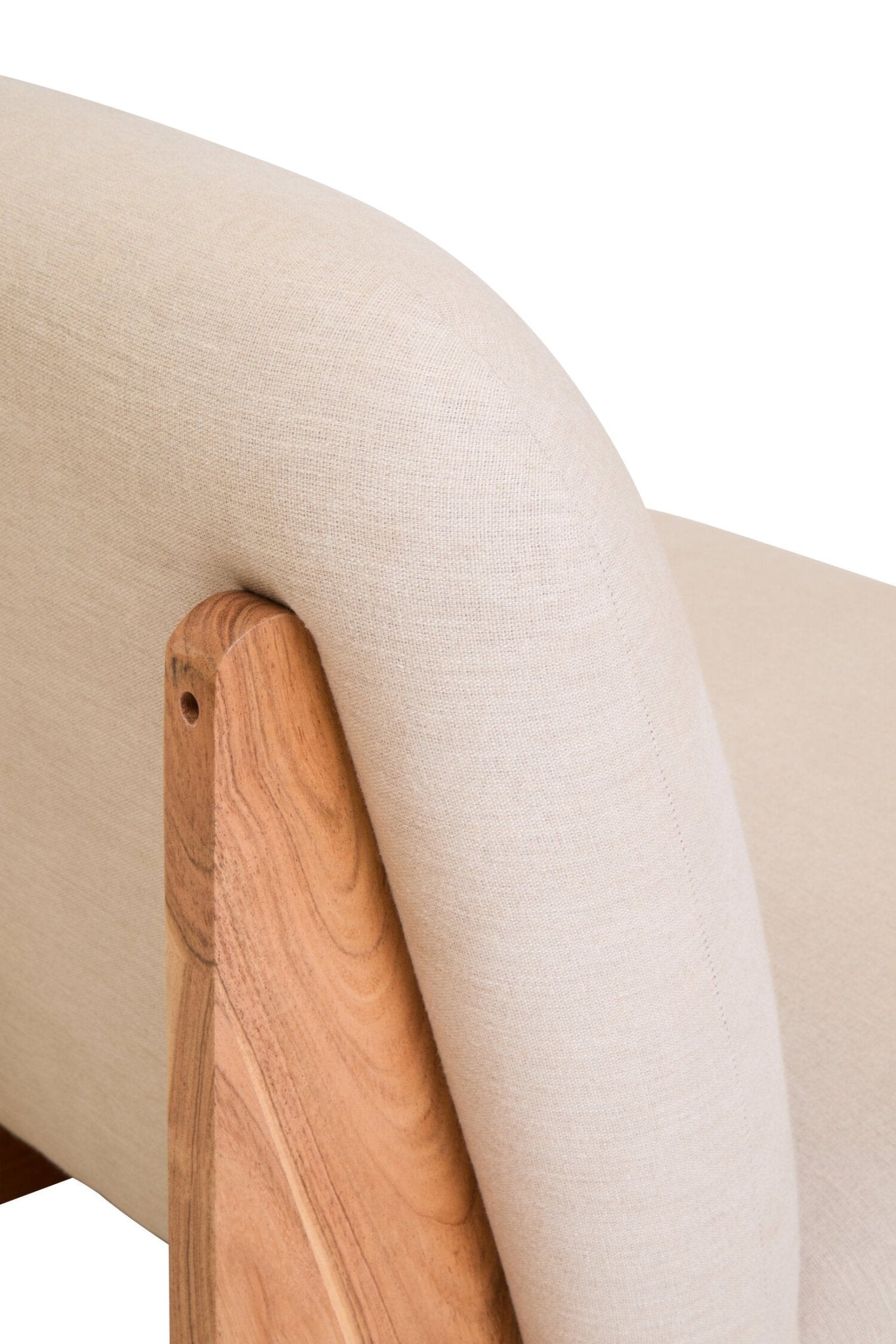 Parova Cream Linen Textured Armless Chair With Wood Base | Luxury Home Accessories | Heulog Glow